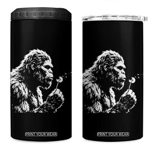 Bigfoot Blowing Dandelion Flower Graphic 4 in 1 Can Cooler Tumbler Whimsical Sasquatch Profile Artistic Vintage Distressed TS02 One Size: 16 oz Black Print Your Wear