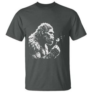 Bigfoot Blowing Dandelion Flower Graphic T Shirt Whimsical Sasquatch Profile Artistic Vintage Distressed TS02 Dark Heather Print Your Wear