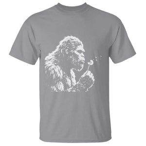 Bigfoot Blowing Dandelion Flower Graphic T Shirt Whimsical Sasquatch Profile Artistic Vintage Distressed TS02 Sport Gray Print Your Wear