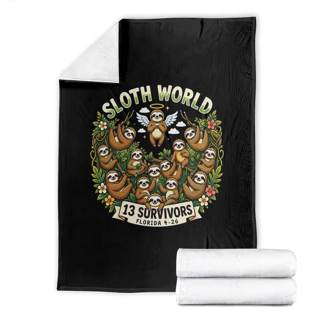 Sloth World 13 Survivors Animal Rescue Throw Blanket Memorial Tribute and Florida Wildlife Protection TS02 Black Print Your Wear