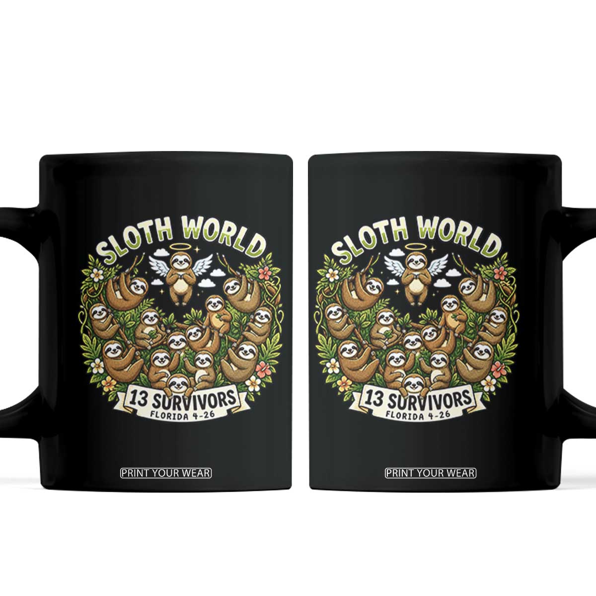 Sloth World 13 Survivors Animal Rescue Coffee Mug Memorial Tribute and Florida Wildlife Protection