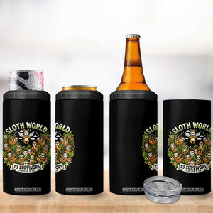 Sloth World 13 Survivors Animal Rescue 4 in 1 Can Cooler Tumbler Memorial Tribute and Florida Wildlife Protection TS02 Print Your Wear