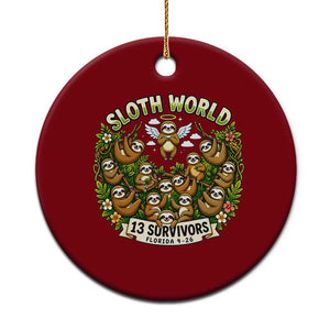 Sloth World 13 Survivors Animal Rescue Ceramic Ornament Memorial Tribute and Florida Wildlife Protection TS02 1pc Red Print Your Wear