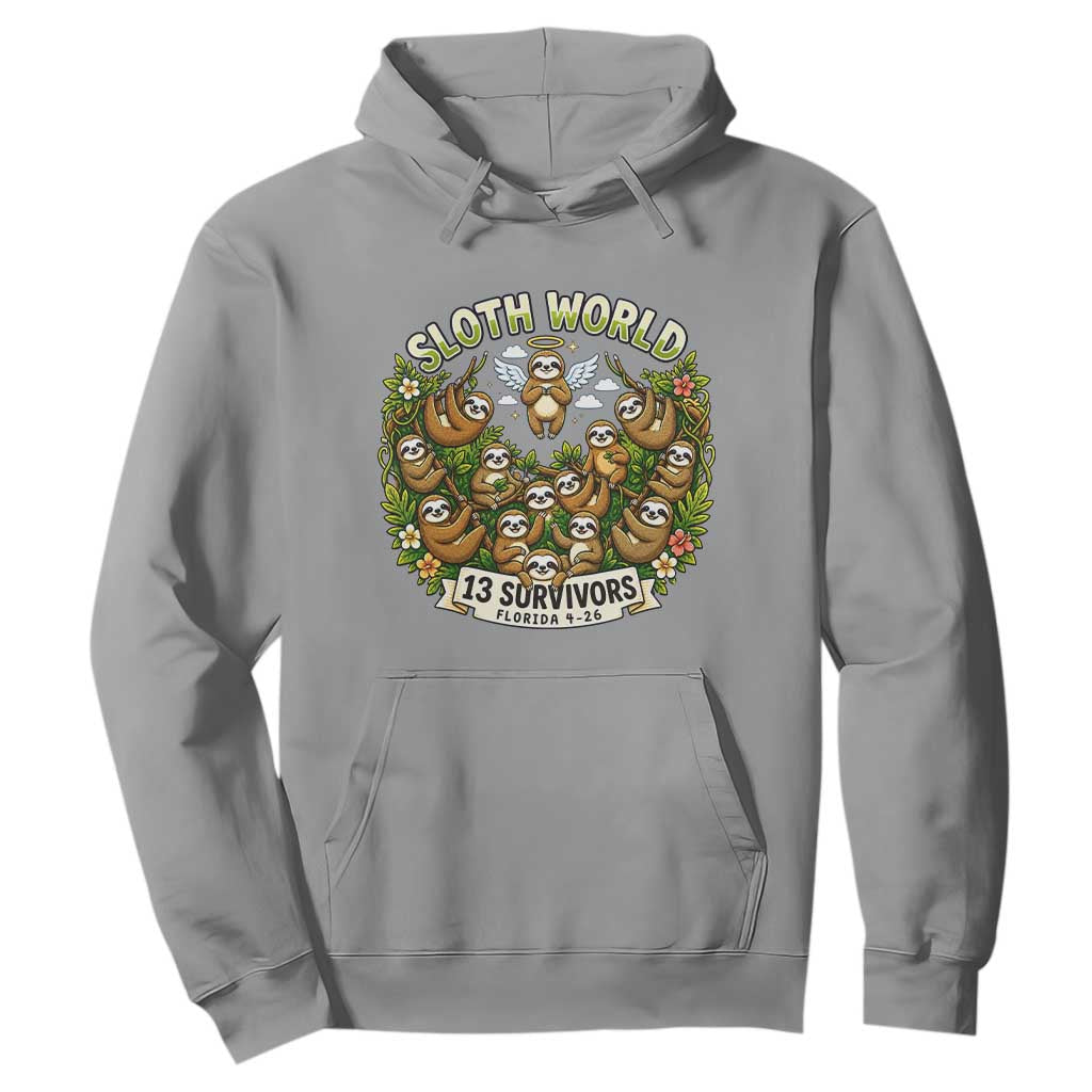 Sloth World 13 Survivors Animal Rescue Hoodie Memorial Tribute and Florida Wildlife Protection TS02 Sport Gray Print Your Wear