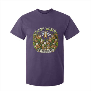 Sloth World 13 Survivors Animal Rescue T Shirt For Kid Memorial Tribute and Florida Wildlife Protection TS02 Purple Print Your Wear