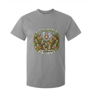 Sloth World 13 Survivors Animal Rescue T Shirt For Kid Memorial Tribute and Florida Wildlife Protection TS02 Sport Gray Print Your Wear
