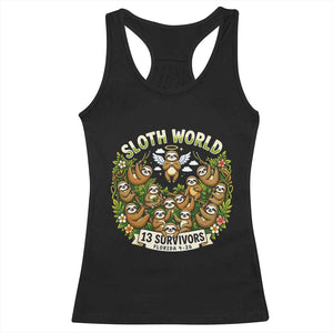 Sloth World 13 Survivors Animal Rescue Racerback Tank Top Memorial Tribute and Florida Wildlife Protection TS02 Black Print Your Wear