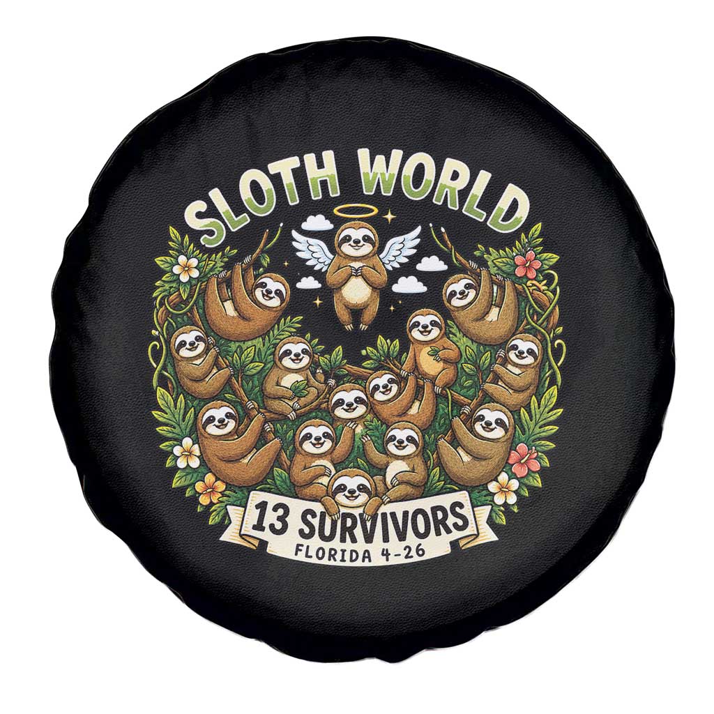 Sloth World 13 Survivors Animal Rescue Spare Tire Cover Memorial Tribute and Florida Wildlife Protection TS02 Print Your Wear