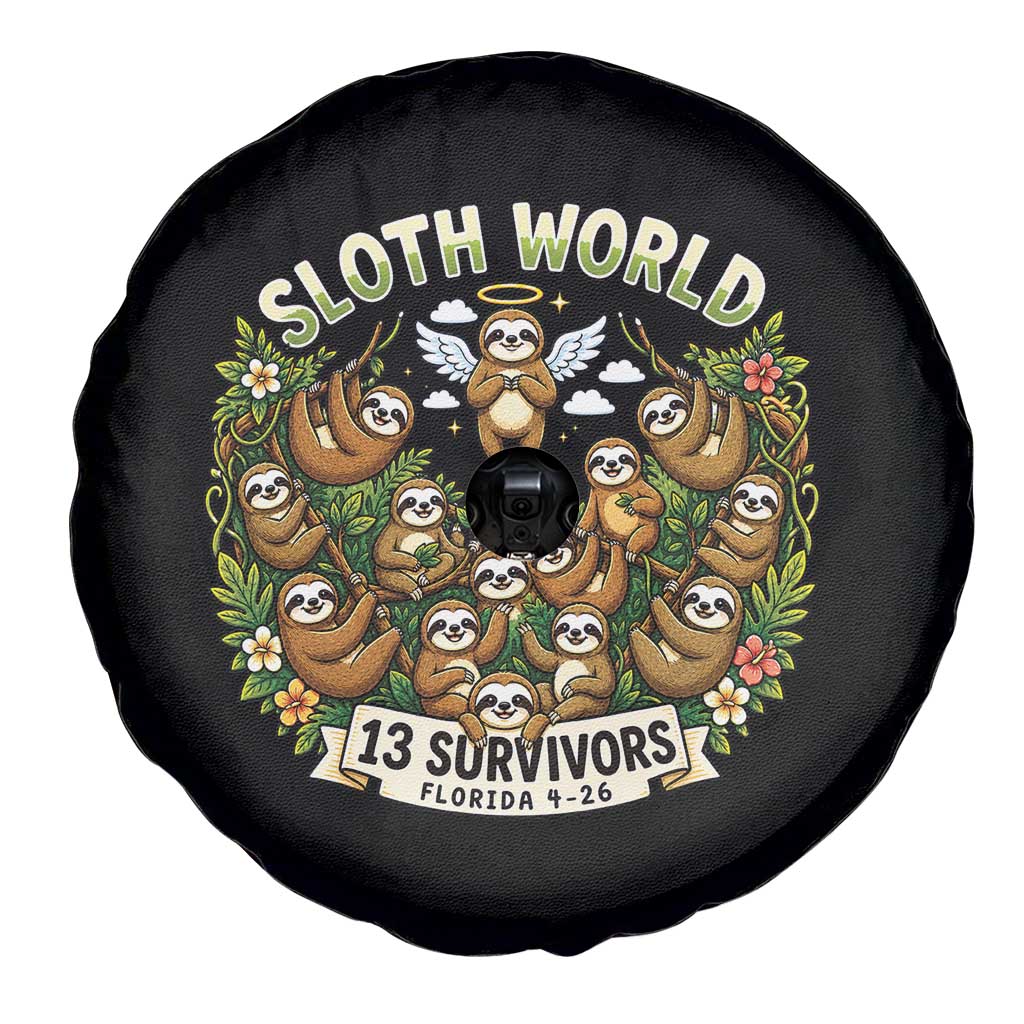 Sloth World 13 Survivors Animal Rescue Spare Tire Cover Memorial Tribute and Florida Wildlife Protection TS02 Print Your Wear
