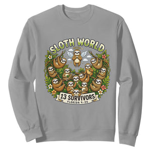 Sloth World 13 Survivors Animal Rescue Sweatshirt Memorial Tribute and Florida Wildlife Protection TS02 Sport Gray Print Your Wear