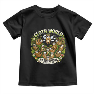 Sloth World 13 Survivors Animal Rescue Toddler T Shirt Memorial Tribute and Florida Wildlife Protection TS02 Black Print Your Wear