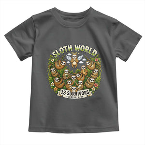 Sloth World 13 Survivors Animal Rescue Toddler T Shirt Memorial Tribute and Florida Wildlife Protection TS02 Dark Heather Print Your Wear