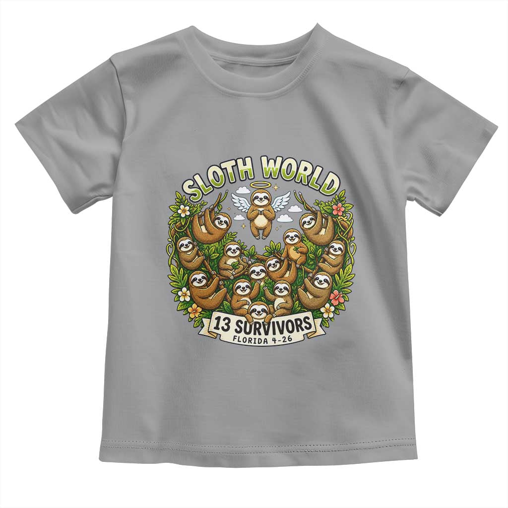 Sloth World 13 Survivors Animal Rescue Toddler T Shirt Memorial Tribute and Florida Wildlife Protection TS02 Sport Gray Print Your Wear