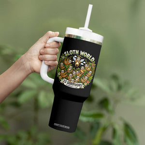 Sloth World 13 Survivors Animal Rescue Tumbler With Handle Memorial Tribute and Florida Wildlife Protection TS02 Print Your Wear