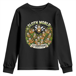 Sloth World 13 Survivors Animal Rescue Youth Sweatshirt Memorial Tribute and Florida Wildlife Protection TS02 Black Print Your Wear