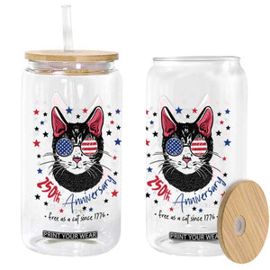 Free As A Cat Since 1776 Funny Patriotic Glass Can Cool American Flag Sunglasses Cat 250th Anniversary Semiquincentennial TS02 Print Your Wear