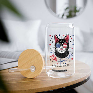 Free As A Cat Since 1776 Funny Patriotic Glass Can Cool American Flag Sunglasses Cat 250th Anniversary Semiquincentennial TS02 Print Your Wear