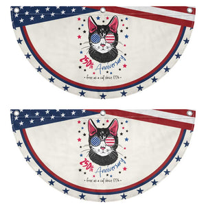Free As A Cat Since 1776 Funny Patriotic Fan Flag Cool American Flag Sunglasses Cat 250th Anniversary Semiquincentennial