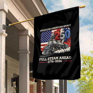 Stainless American Spirit Full Steam Ahead Garden Flag 250 Years Freedom Semiquincentennial Steam Locomotive TS02 Print Your Wear