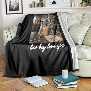 Funny Classroom Raccoon Iced Coffee Teacher Throw Blanket Y'all Were Feral But I Low Key Love You TS02 Print Your Wear
