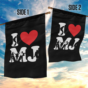 I Heart MJ Dance Silhouette Tribute Garden Flag Iconic Pop Culture Famous Dance Poses for Music Legend Fans TS02 Print Your Wear