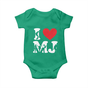 I Heart MJ Dance Silhouette Tribute Baby Onesie Iconic Pop Culture Famous Dance Poses for Music Legend Fans TS02 Irish Green Print Your Wear