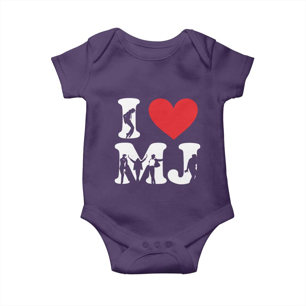 I Heart MJ Dance Silhouette Tribute Baby Onesie Iconic Pop Culture Famous Dance Poses for Music Legend Fans TS02 Purple Print Your Wear
