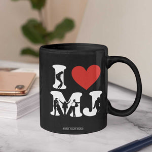 I Heart MJ Dance Silhouette Tribute Coffee Mug Iconic Pop Culture Famous Dance Poses for Music Legend Fans TS02 Print Your Wear