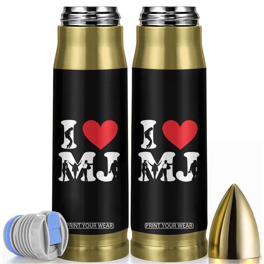 I Heart MJ Dance Silhouette Tribute Bullet Tumbler Iconic Pop Culture Famous Dance Poses for Music Legend Fans TS02 Black Print Your Wear