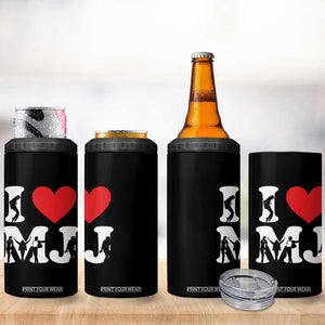 I Heart MJ Dance Silhouette Tribute 4 in 1 Can Cooler Tumbler Iconic Pop Culture Famous Dance Poses for Music Legend Fans TS02 Print Your Wear