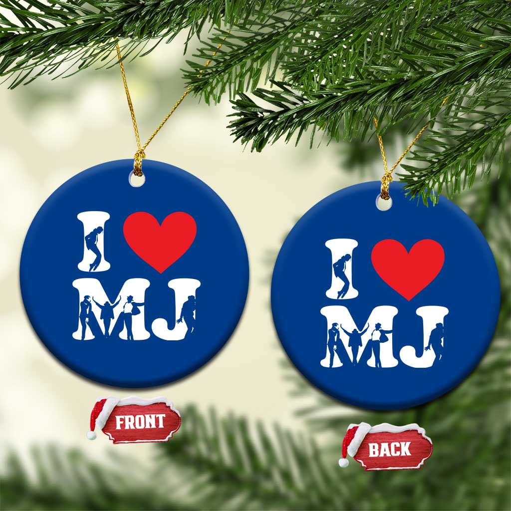 I Heart MJ Dance Silhouette Tribute Ceramic Ornament Iconic Pop Culture Famous Dance Poses for Music Legend Fans TS02 1pc Blue Print Your Wear
