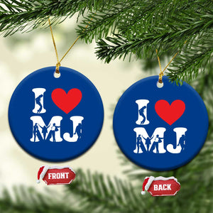 I Heart MJ Dance Silhouette Tribute Ceramic Ornament Iconic Pop Culture Famous Dance Poses for Music Legend Fans TS02 1pc Blue Print Your Wear
