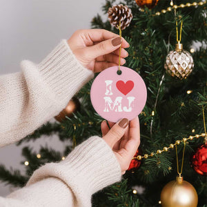 I Heart MJ Dance Silhouette Tribute Ceramic Ornament Iconic Pop Culture Famous Dance Poses for Music Legend Fans TS02 1pc Light Pink Print Your Wear