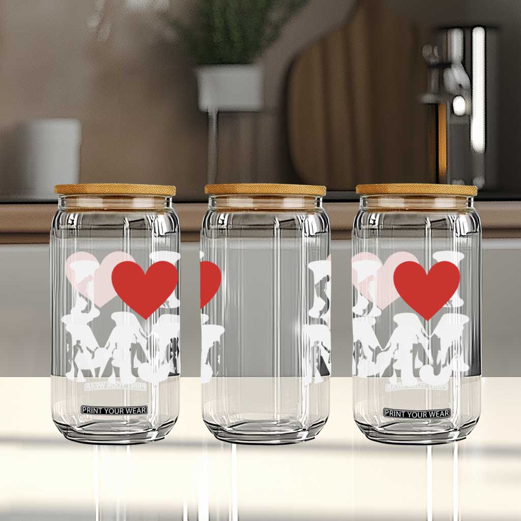 I Heart MJ Dance Silhouette Tribute Glass Can Iconic Pop Culture Famous Dance Poses for Music Legend Fans TS02 Print Your Wear