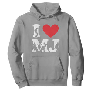 I Heart MJ Dance Silhouette Tribute Hoodie Iconic Pop Culture Famous Dance Poses for Music Legend Fans TS02 Sport Gray Print Your Wear