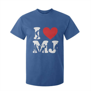 I Heart MJ Dance Silhouette Tribute T Shirt For Kid Iconic Pop Culture Famous Dance Poses for Music Legend Fans TS02 Royal Blue Print Your Wear