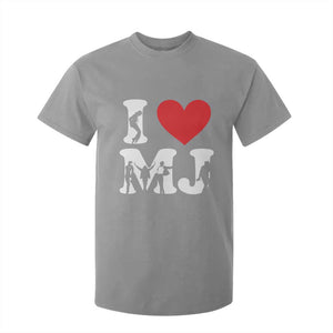 I Heart MJ Dance Silhouette Tribute T Shirt For Kid Iconic Pop Culture Famous Dance Poses for Music Legend Fans TS02 Sport Gray Print Your Wear