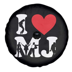 I Heart MJ Dance Silhouette Tribute Spare Tire Cover Iconic Pop Culture Famous Dance Poses for Music Legend Fans TS02 Print Your Wear
