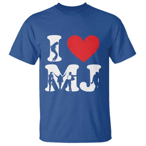 I Heart MJ Dance Silhouette Tribute T Shirt Iconic Pop Culture Famous Dance Poses for Music Legend Fans TS02 Royal Blue Print Your Wear