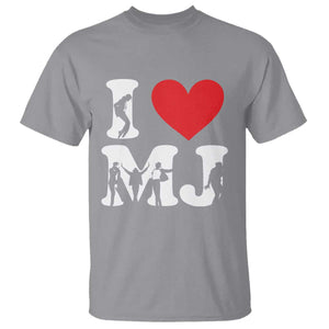 I Heart MJ Dance Silhouette Tribute T Shirt Iconic Pop Culture Famous Dance Poses for Music Legend Fans TS02 Sport Gray Print Your Wear