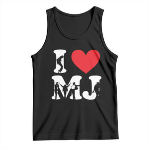I Heart MJ Dance Silhouette Tribute Tank Top Iconic Pop Culture Famous Dance Poses for Music Legend Fans TS02 Black Print Your Wear