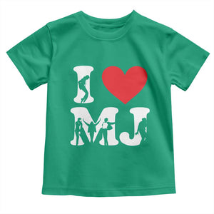I Heart MJ Dance Silhouette Tribute Toddler T Shirt Iconic Pop Culture Famous Dance Poses for Music Legend Fans TS02 Irish Green Print Your Wear