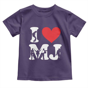 I Heart MJ Dance Silhouette Tribute Toddler T Shirt Iconic Pop Culture Famous Dance Poses for Music Legend Fans TS02 Purple Print Your Wear