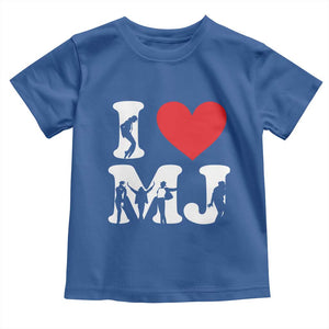 I Heart MJ Dance Silhouette Tribute Toddler T Shirt Iconic Pop Culture Famous Dance Poses for Music Legend Fans TS02 Royal Blue Print Your Wear