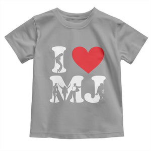 I Heart MJ Dance Silhouette Tribute Toddler T Shirt Iconic Pop Culture Famous Dance Poses for Music Legend Fans TS02 Sport Gray Print Your Wear