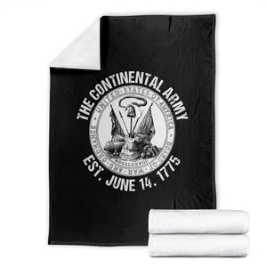 The Continental Army Est 1775 Throw Blanket Patriotic US Military History Graphic