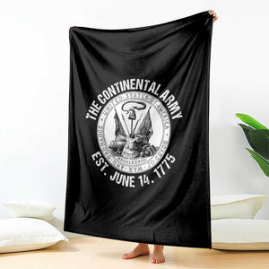 The Continental Army Est 1775 Throw Blanket Patriotic US Military History Graphic