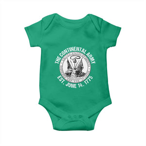 The Continental Army Est 1775 Baby Onesie Patriotic US Military History Graphic