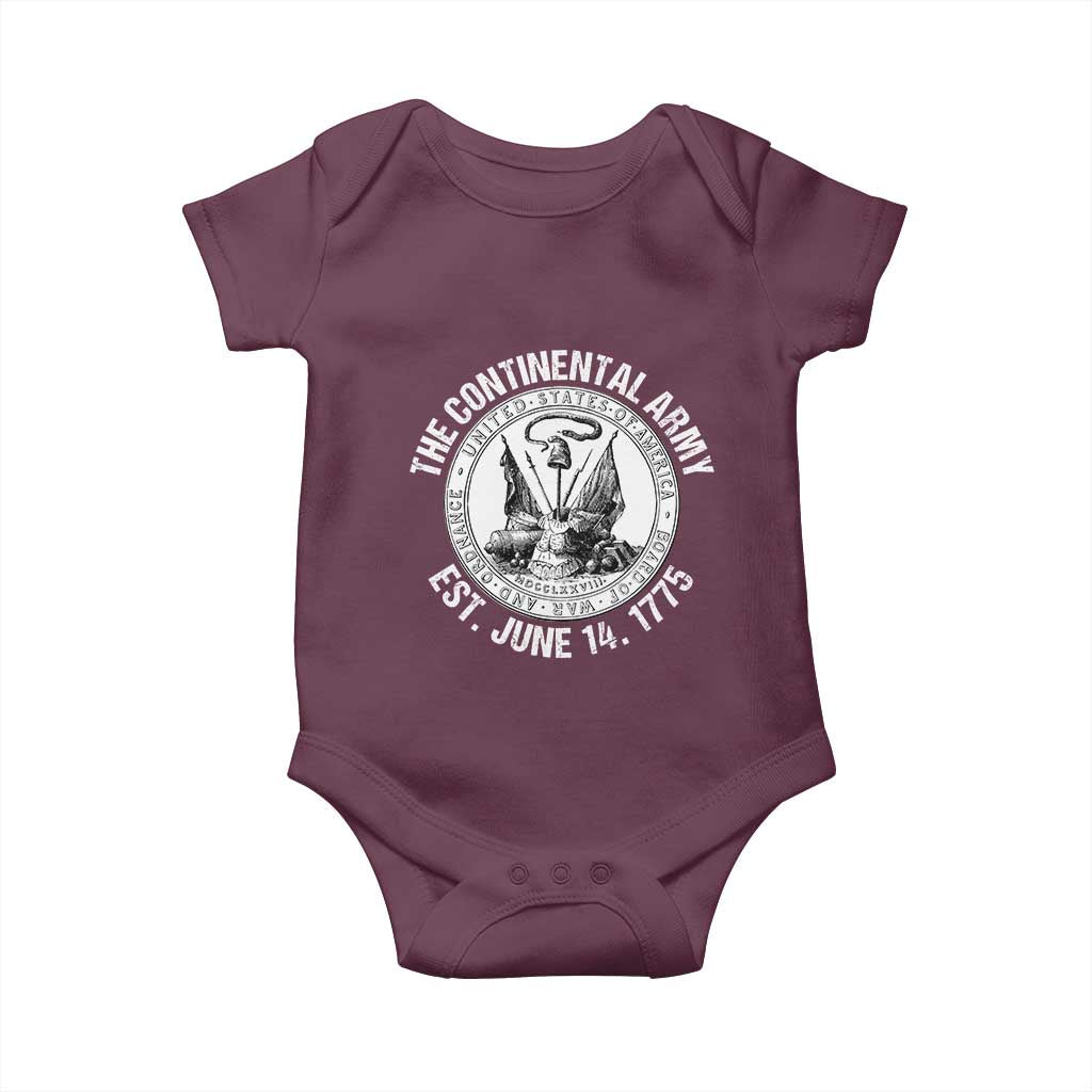 The Continental Army Est 1775 Baby Onesie Patriotic US Military History Graphic