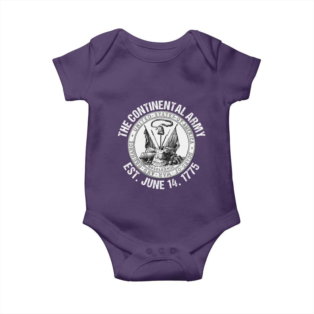 The Continental Army Est 1775 Baby Onesie Patriotic US Military History Graphic